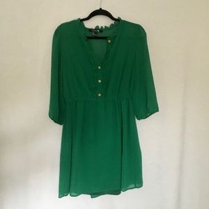 Emerald Green Button Up Dress